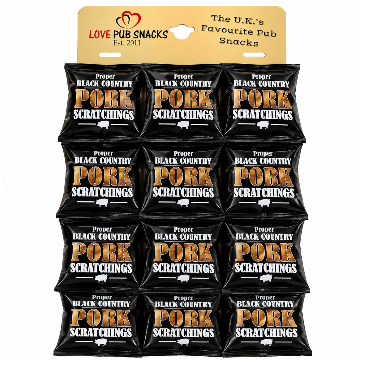 Proper Black Country Pork Scratchings – 12 × 60g