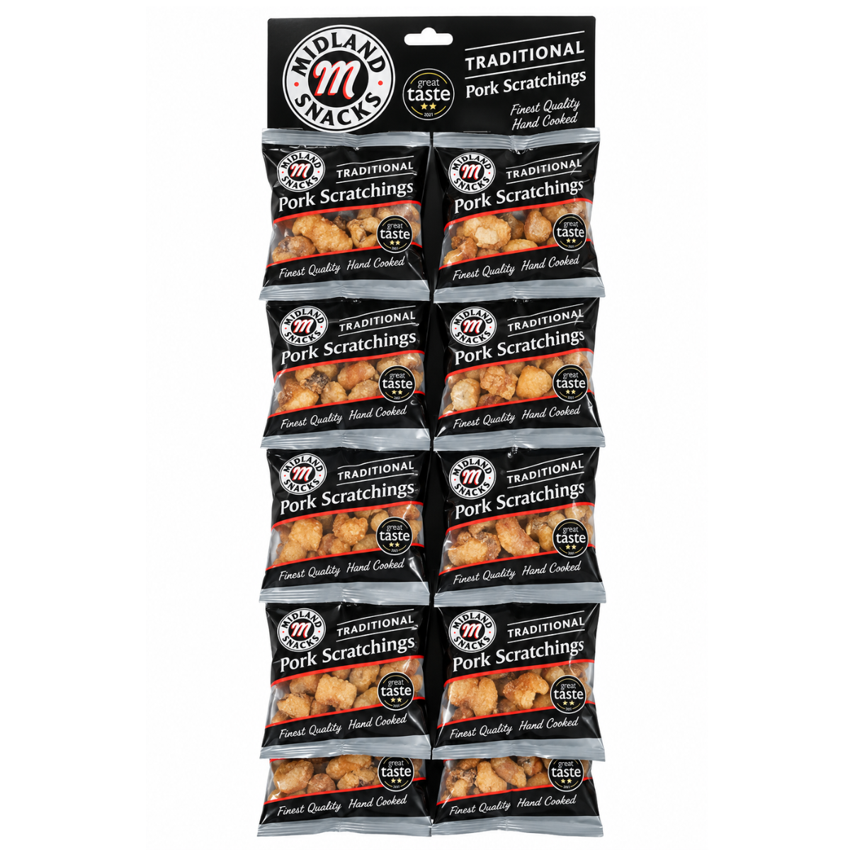 Midland Snacks Traditional Pork Scratchings 12 x 40g