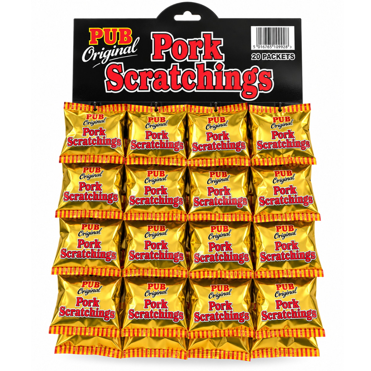 Pub Original Salted Pork Scratchings 20 x 16g