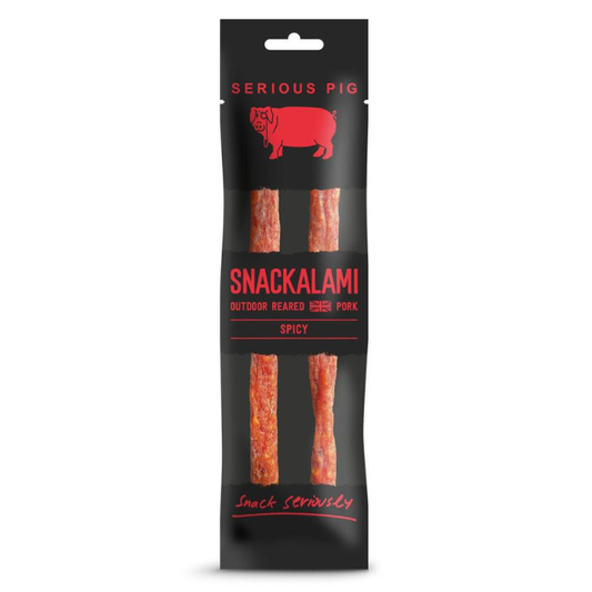 Serious Pig Snackalami Spicy Twin Stick Salami 24 x 30g