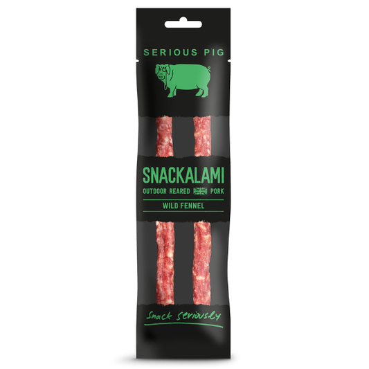 Serious Pig Snackalami Wild Fennel Twin Stick Salami 24 x 30g